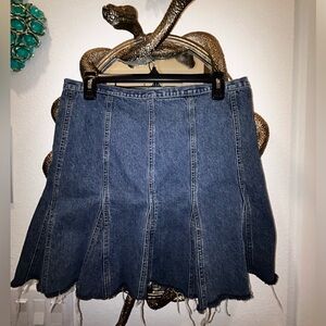 Vintage Y2K Denim Pleated Skater Skirt